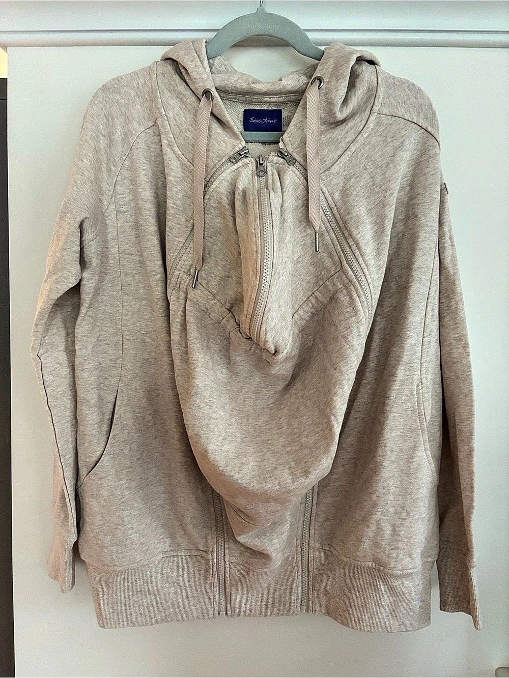 NWT Seraphine Mylo 3-in-1 Maternity Zip Hoodie in Oatmeal M